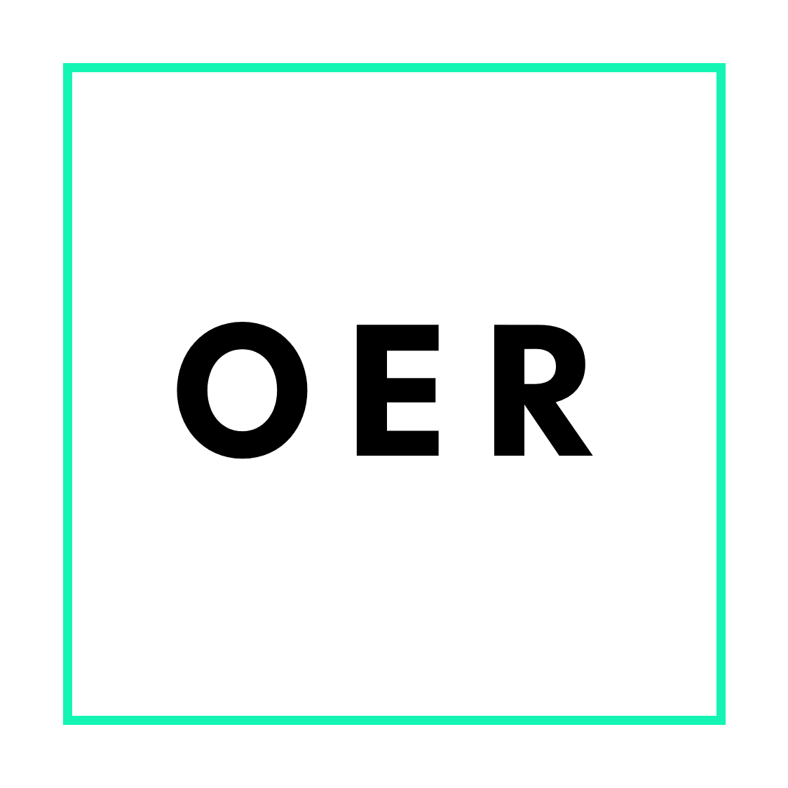 Grafik zu Open Educational Resources bestehend aus den Buchstaben "OER"